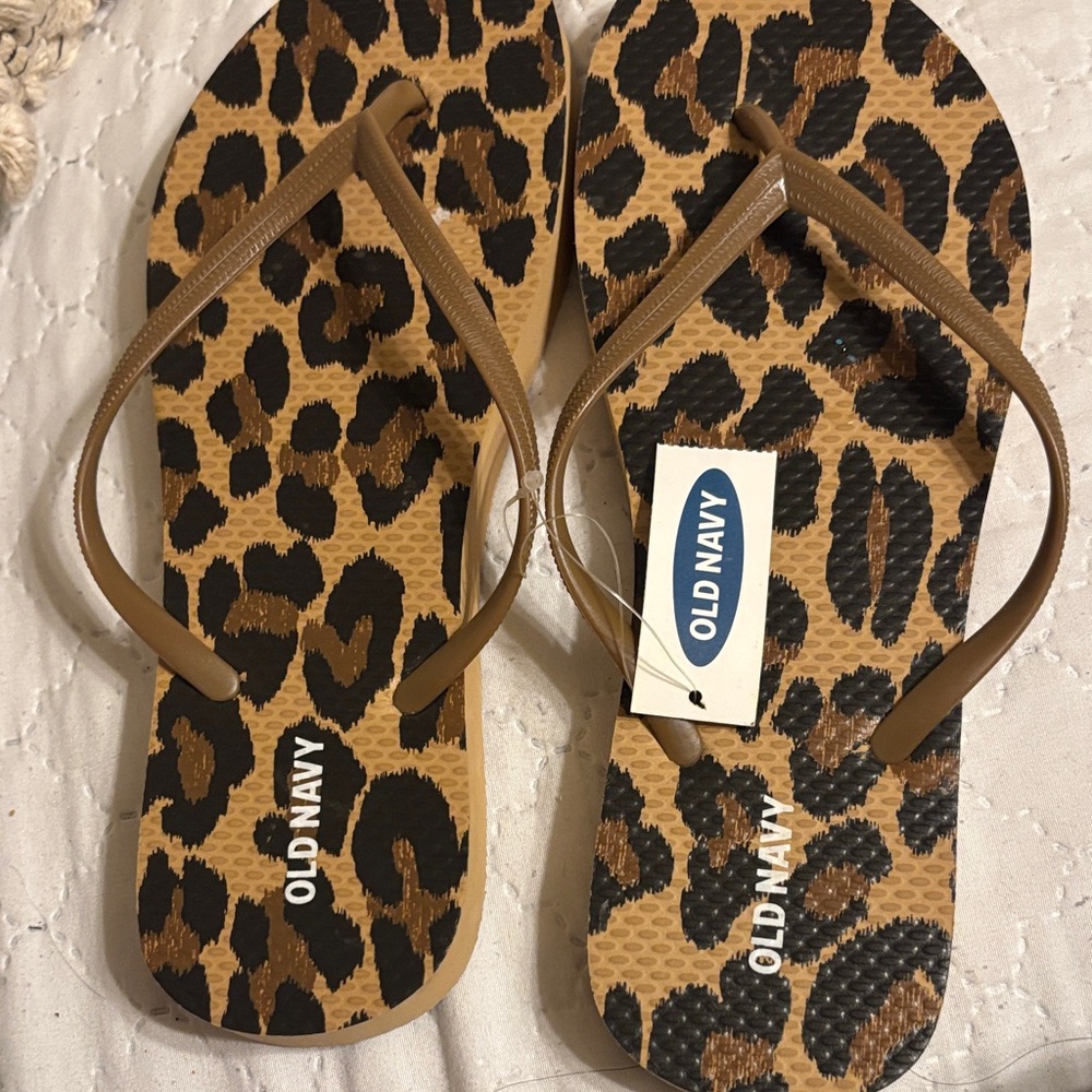 Old Navy Animal Print Sandals - Tan and Black